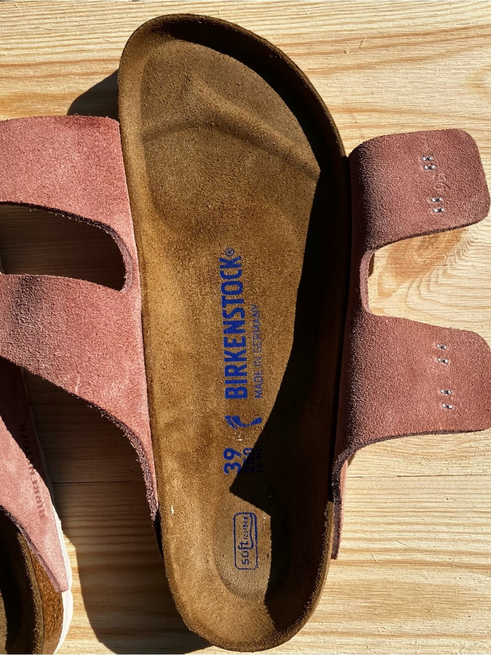 Birkenstock Arizona Soft Footbed Pink Clay Suede Sandals Narrow EU 39 US 8 - Picture 5 of 9
